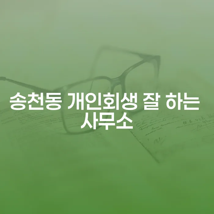 송천동 개인회생 잘 하는 사무소