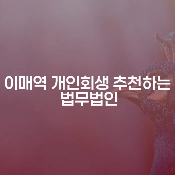 이매역 개인회생 추천하는 법무법인