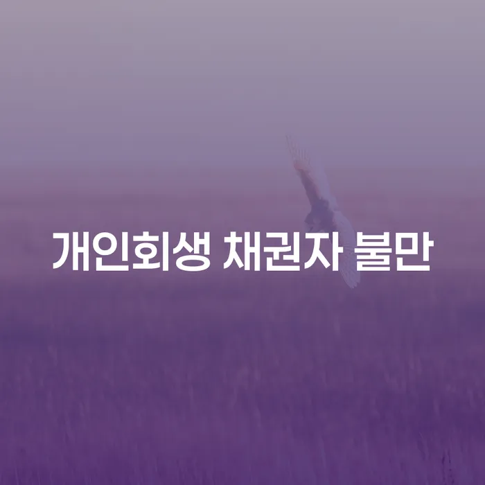 개인회생 채권자 불만, 어떻게 해결할 수 있을까요?