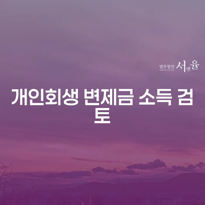 개인회생 변제금 소득 검토: 왜 중요한가요?